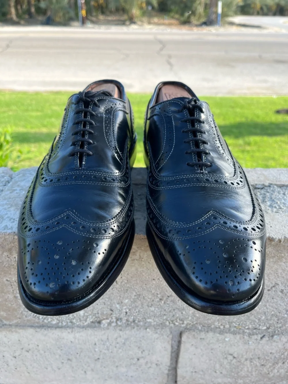 Allen Edmonds McAllister Men’s Black Leather Wingtip Brogue Oxfords Dress 9D